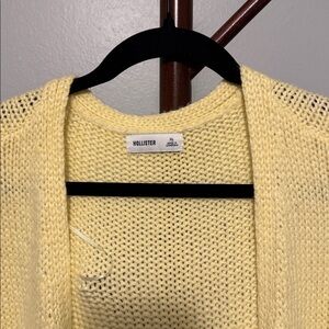 Hollister Soft Yellow Open-Front Sweater